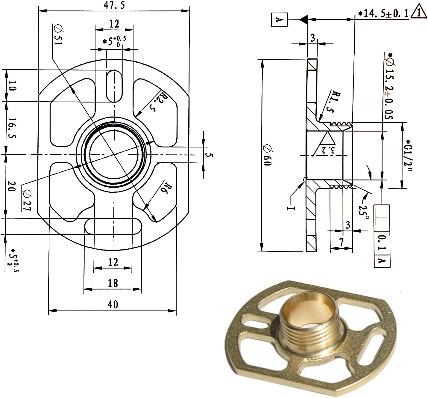 Easy Fit Kit for Bar Shower Valves Pair of Brass Wall Fixing Brackets