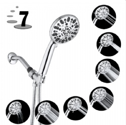 Amazon Hot Selling ABS Plastic Chrome Finishing Luxury Spa 7 Function Rain Bathroom Hand Shower Set