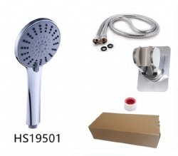 Amazon Ebay hot selling plastic 5 Functions hand held  shower head set for bathroom wholesale with adhesive bracket and 1.5m shower hose