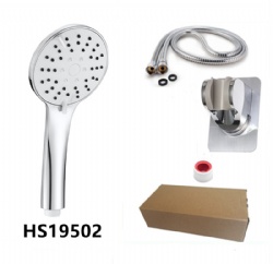 Amazon Ebay hot selling plastic 5 Functions hand held  shower head set for bathroom wholesale with adhesive bracket and 1.5m shower hose