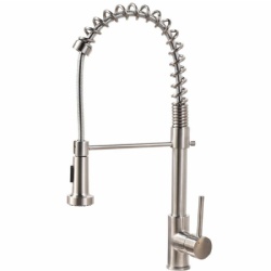 Single handle stainless steel brushed nickel kitchen faucet